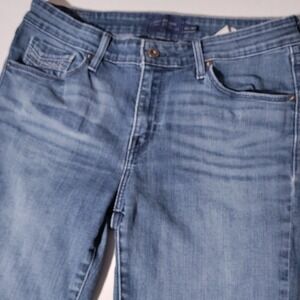 Levis Demi Curve Classic Straight Leg Jeans Patterned Pockets Sz 10/30 (30x31)